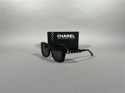 chanel 5422b c501/t8 square sunglasses black 53mm|香奈儿.